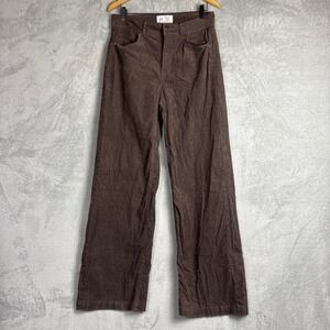 Gap High Stride Corduroy Wide Leg Pants Brown High Rise 8 Tall Western Retro
